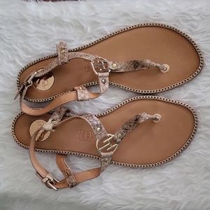 Exè Tsakiris Mallas animal print chain edge Sandals